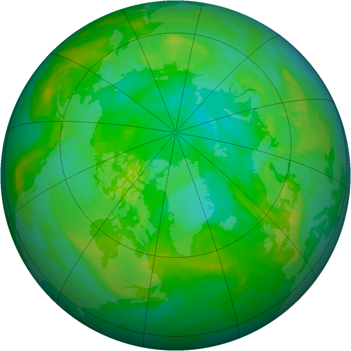 Arctic ozone map for 30 July 1985